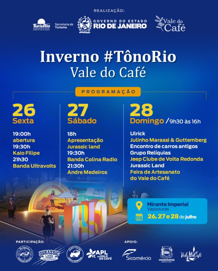 Programação Inverno Tô no Rio Vale do Café Jornal Monitor Econômico