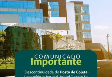 Serviço de coleta laboratorial no Hospital Unimed Costa do Sol será encerrado neste mês
